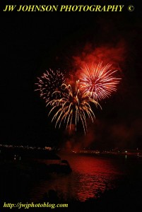 Red and Gold Bursts Above Bay 2