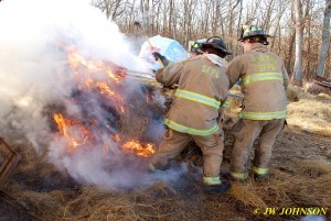 Team Effort At Stoking Fire