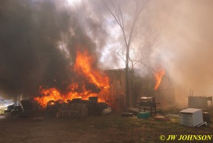 37 Tires and Shed on Fire